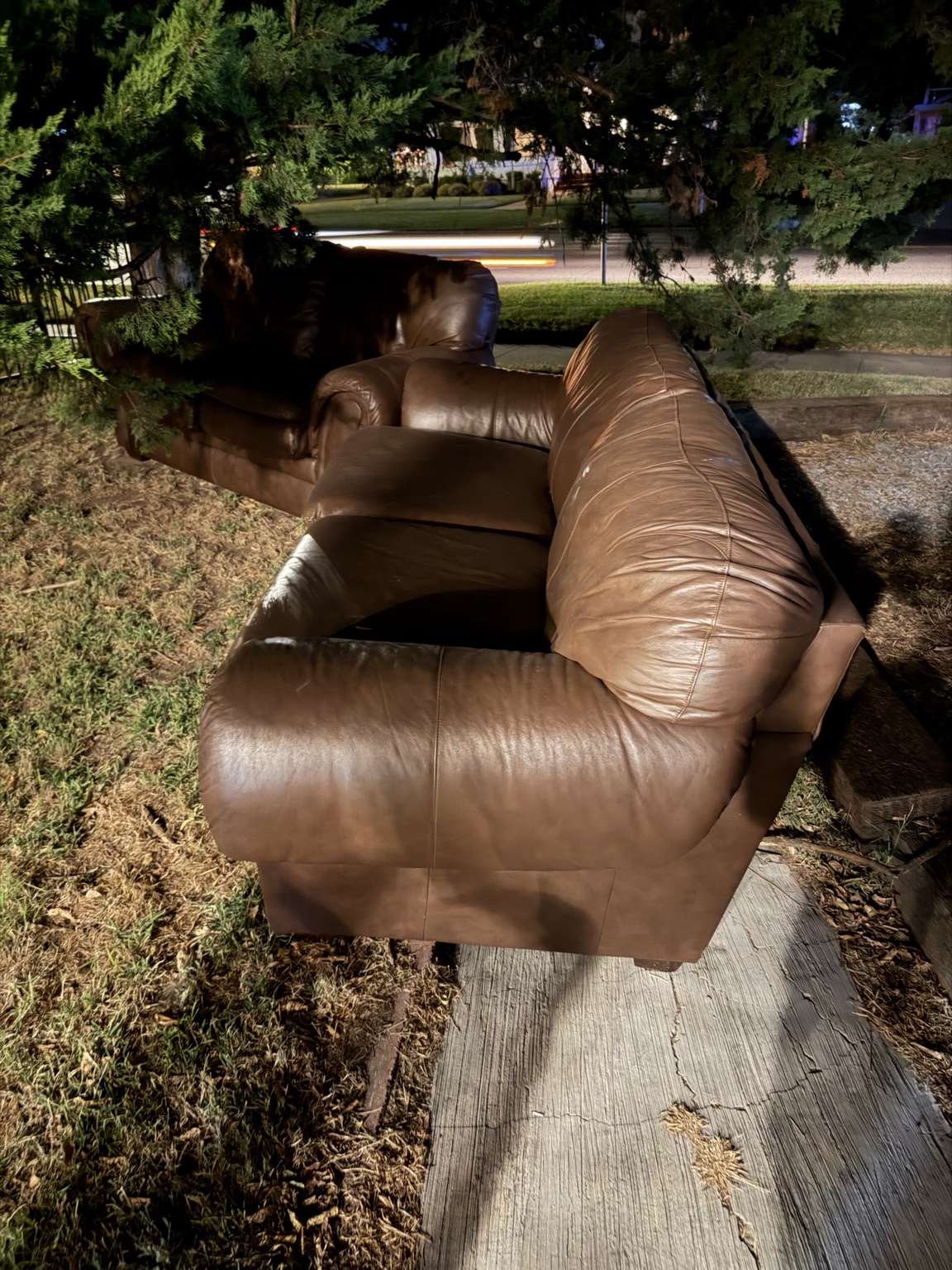 Large couch prepared for furniture removal