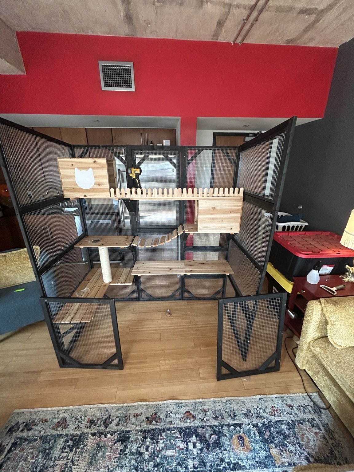 Heavy-duty shelving assembled for home storage