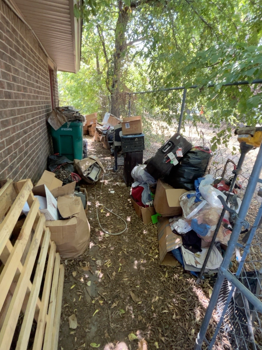 Outdoor household items prepared for junk removal
