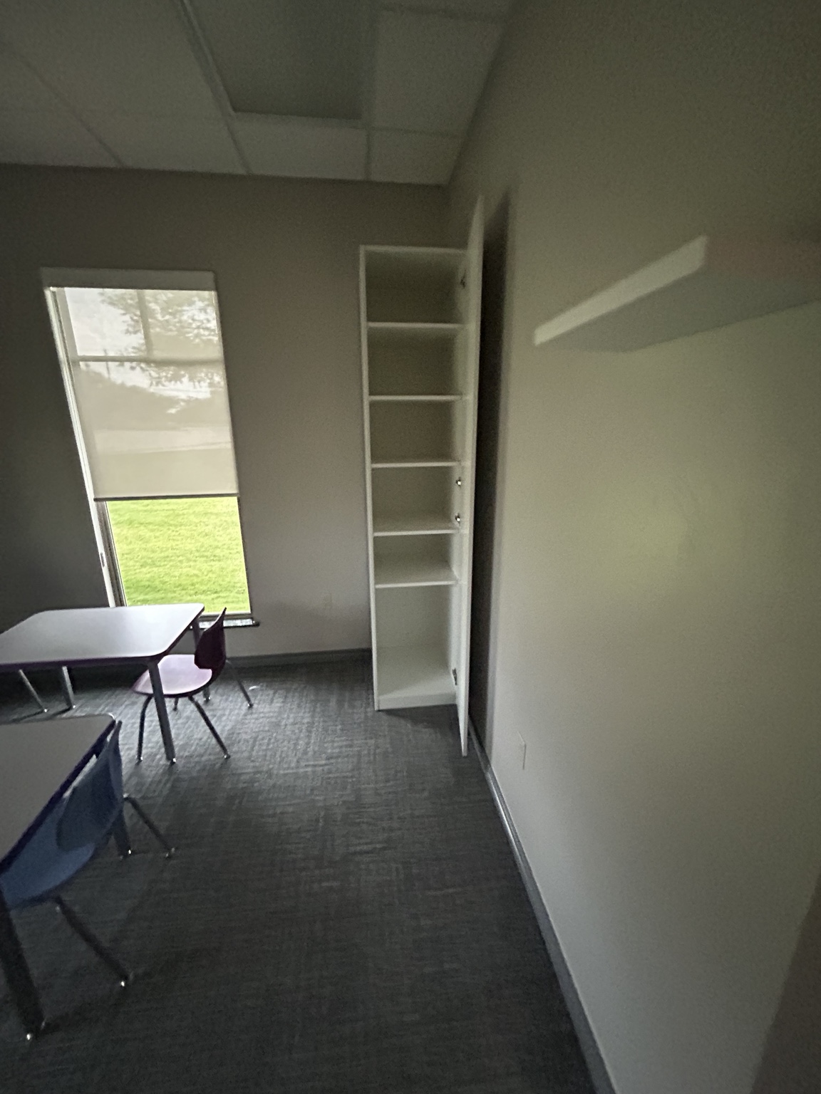 Office room before storage furniture installation